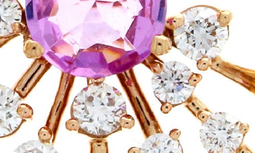 Shop Hueb Luminus Earrings In Pink Sapphire/rose Gold