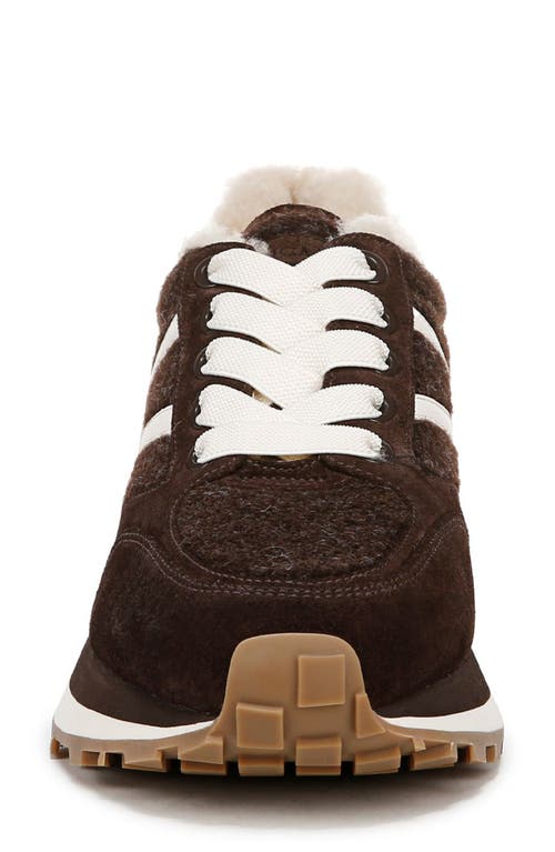 Shop Veronica Beard Valentina Genuine Shearling Lined Sneaker In Espresso