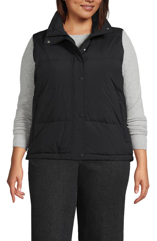 Shop Lands' End Plus Size Wide Channel 600 Down Puffer Vest In Black