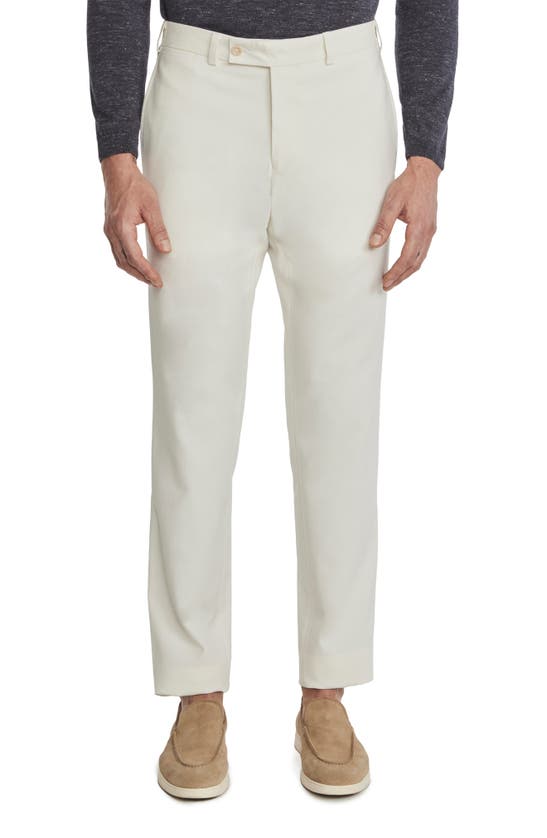 Jack Victor Palmer Crossover Stretch Pants In Off White