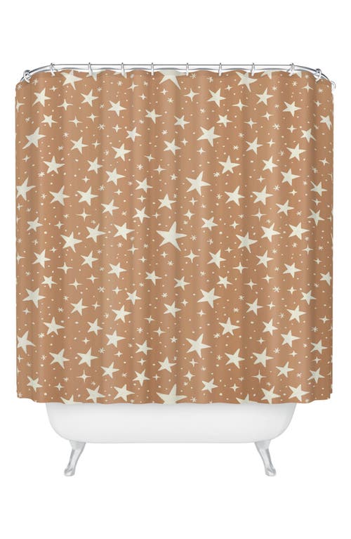 Deny Designs Star Print Shower Curtain in Brown at Nordstrom