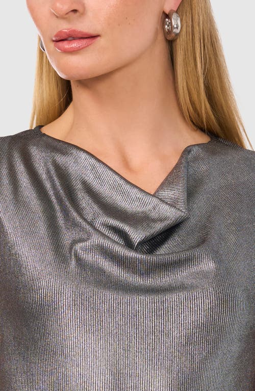 Halogenr Halogen(r) Metallic Cowl Neck Sleeveless Top In Black