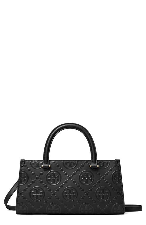 Tory Burch T Monogram Embossed Small Tote Black