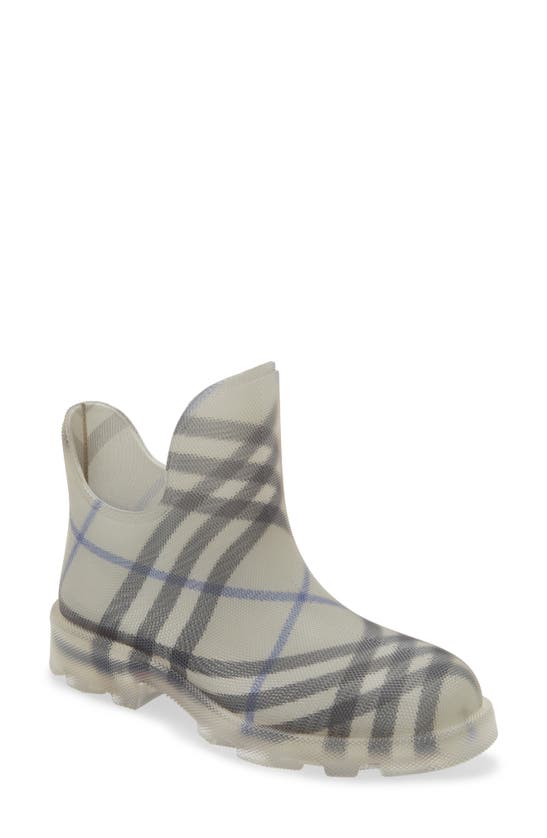 Shop Burberry Marsh Check Textured Ankle Boot In Lichen Ip Check