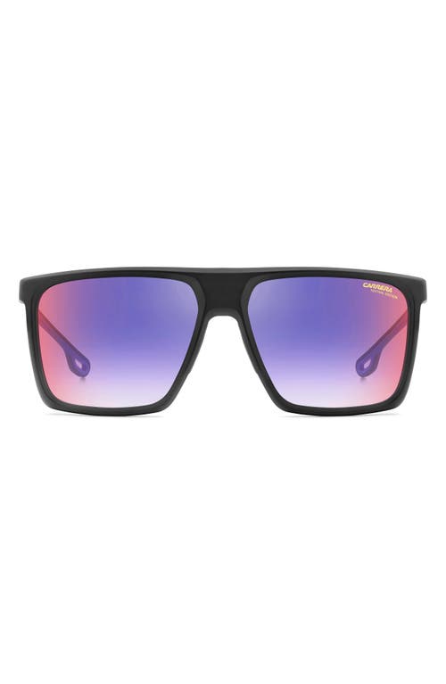 58mm Gradient Flat Top Sunglasses in Black/Blue Sf Red