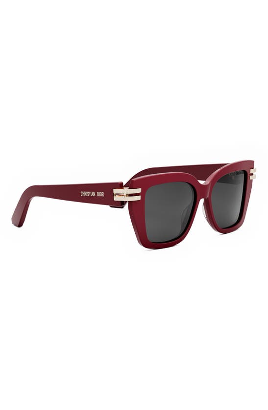 Shop Dior C S1i 52mm Square Sunglasses In Shiny Red / Smoke