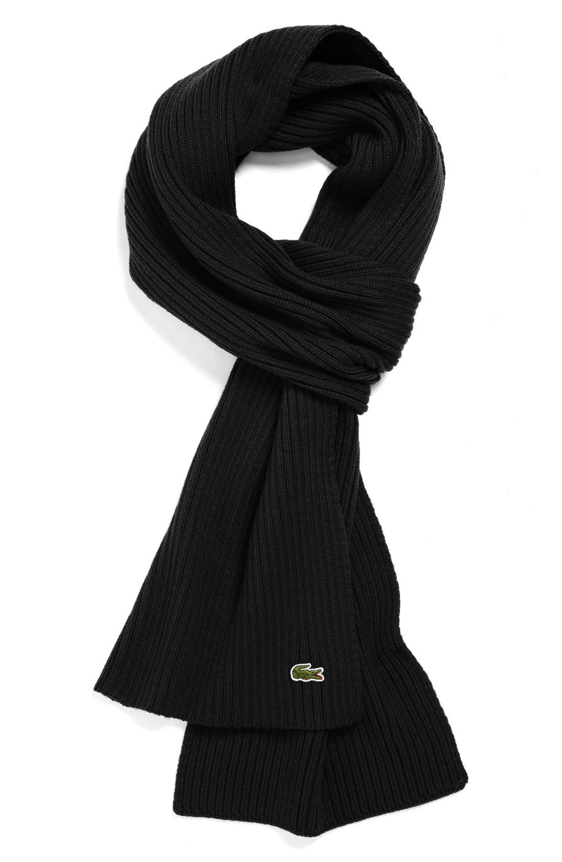 Lacoste Ribbed Wool Scarf Nordstrom