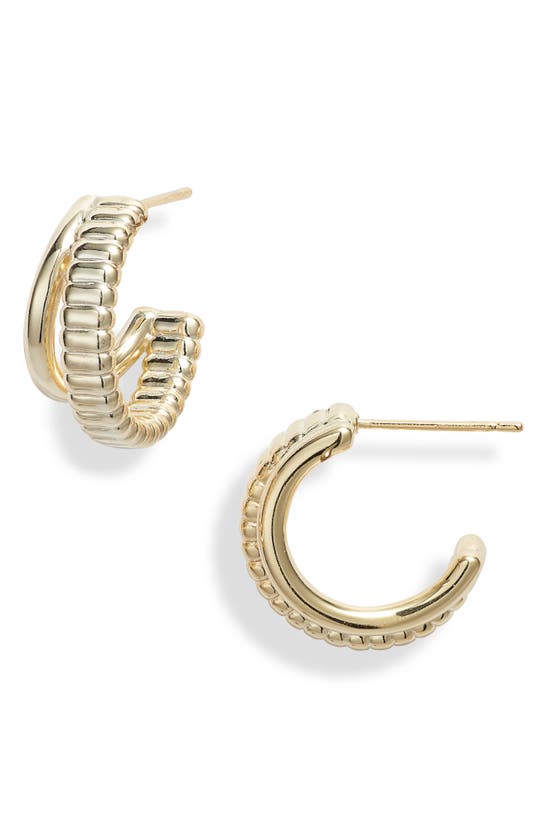 Shop Kendra Scott Layne Double Huggie Hoop Earrings In Gold
