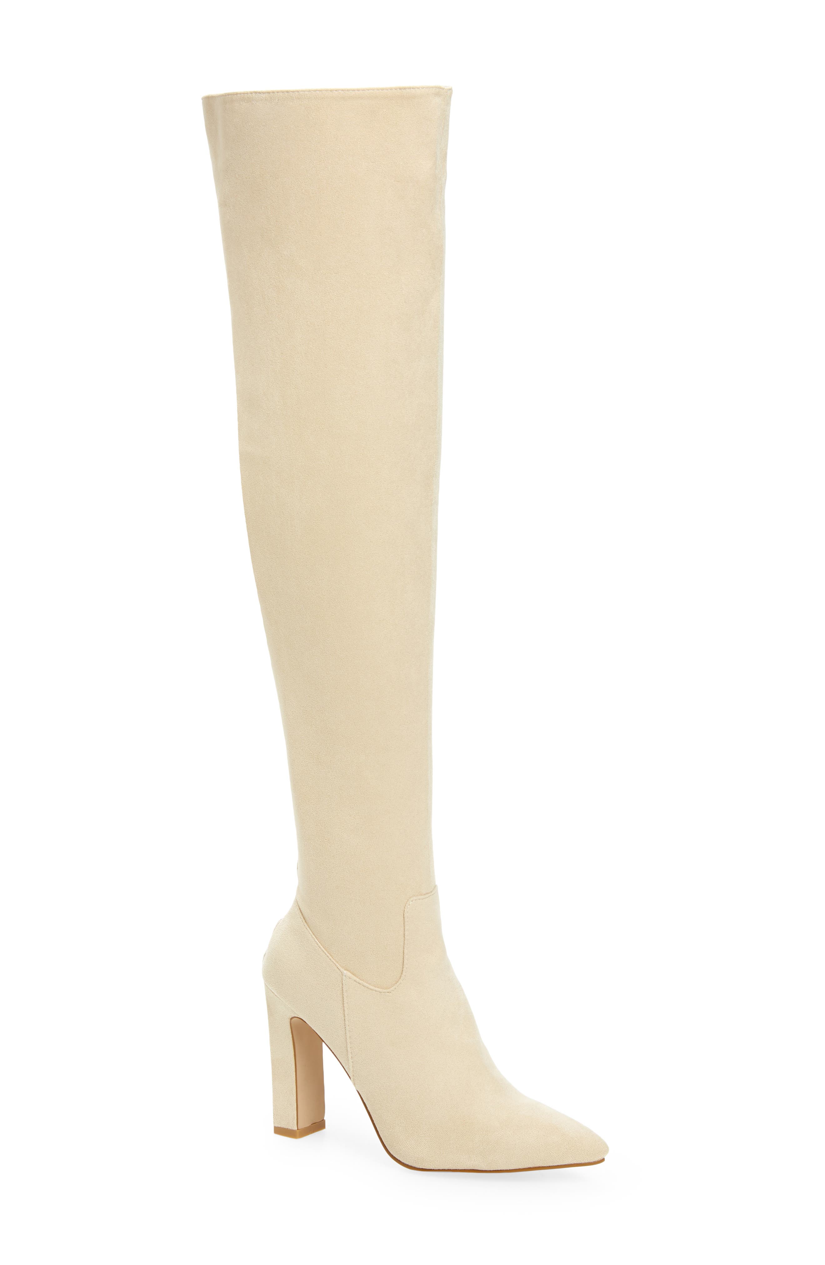 ivory thigh high boots