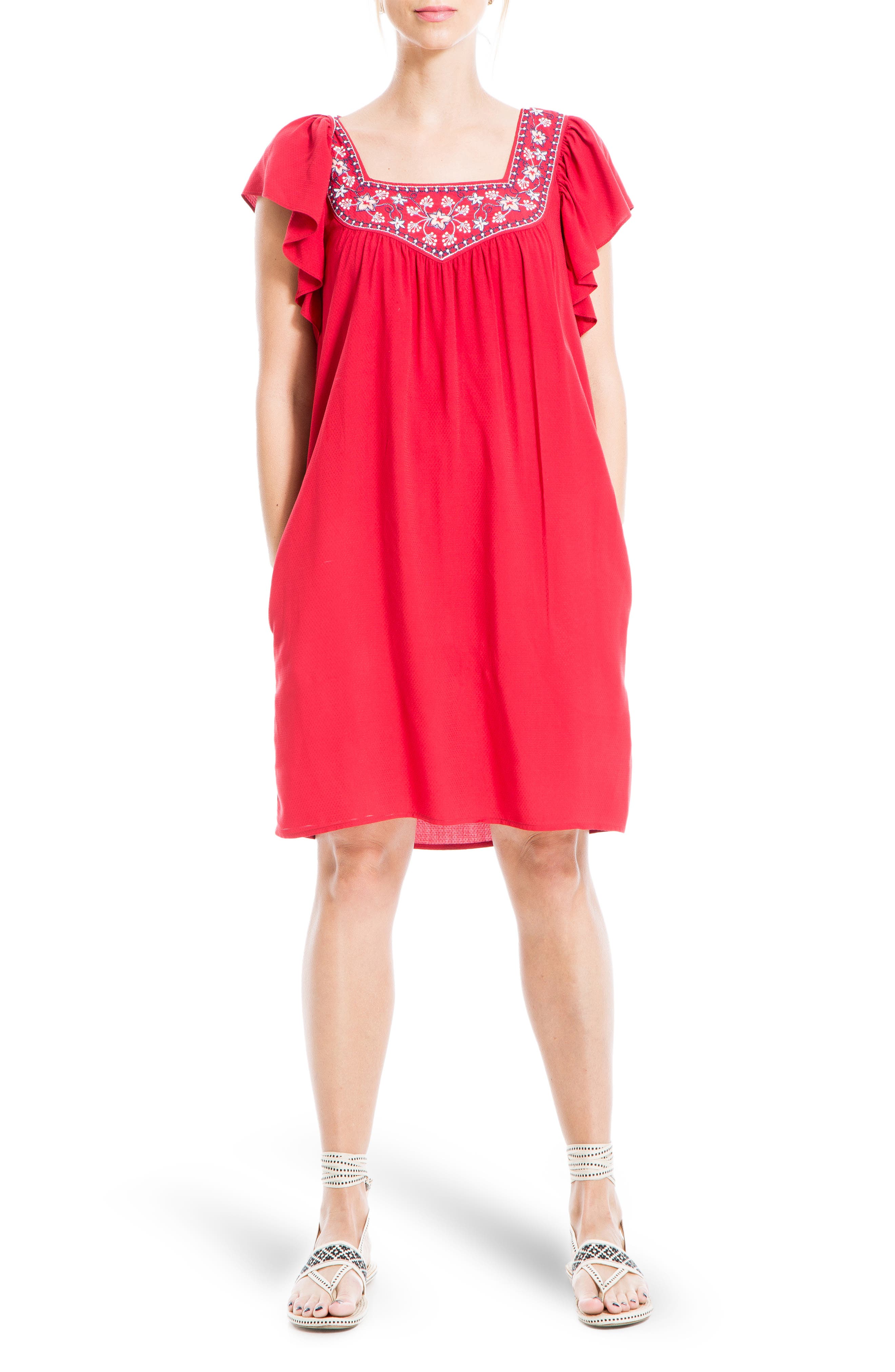 flutter sleeve shift dress