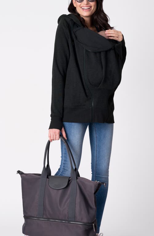 Shop Seraphine 3-in-1 Maternity Zip Hoodie In Black