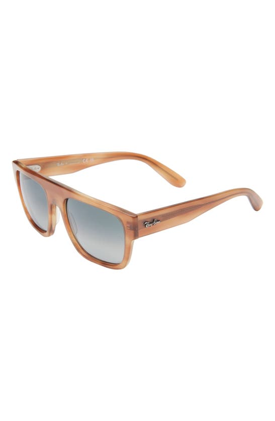 Shop Ray Ban Ray-ban 57mm Square Sunglasses In Striped Brown