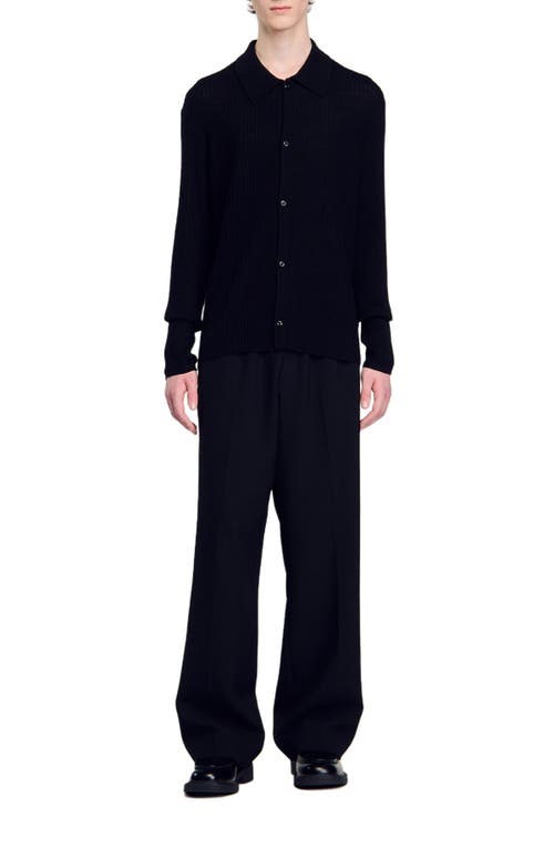 Shop Sandro Knit Shirt In Black