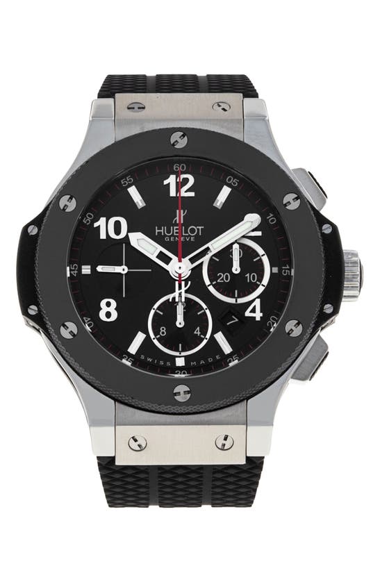 Watchfinder & Co. Hublot  2008 Big Bang Automatic Chronograph Rubber Strap Watch, 44mm In Black