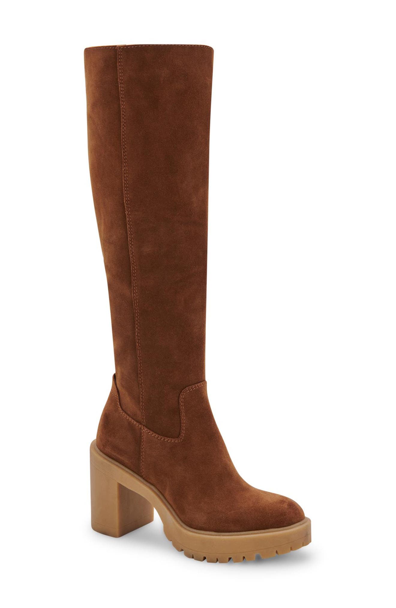 womens long brown suede boots