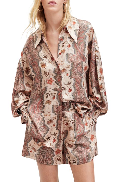 Charli Cascade Oversize Button-Up Shirt