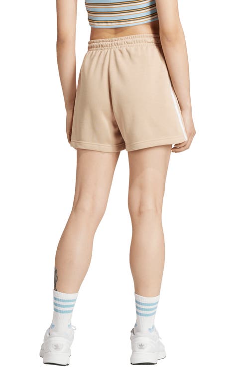 Shop Adidas Originals Adidas Adicolor 3-stripes French Terry Shorts In Magic Beige