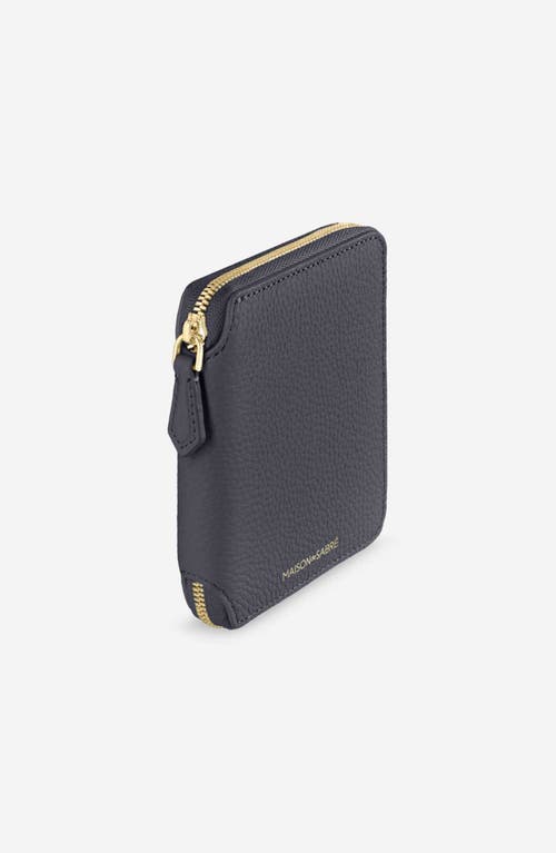 Maison De Sabre Maison De Sabré Small Leather Zip Around Wallet In Graphite Sky