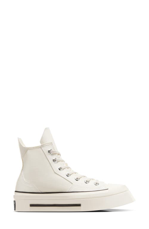 Shop Converse Gender Inclusive Chuck 70 De Luxe Square Toe Platform High Top Sneaker In Egret/black/egret