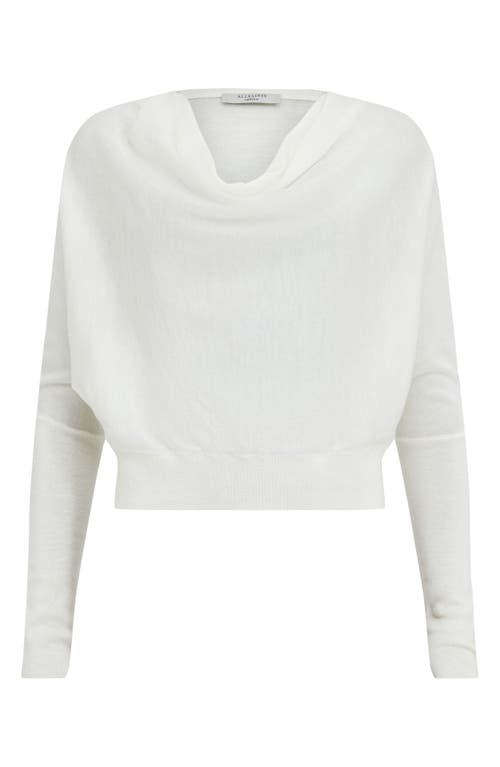 Shop Allsaints Ridley Merino Wool Cowl Neck Sweater In Chalk White