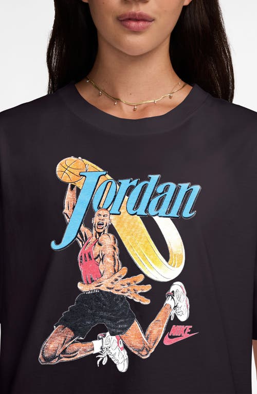 Shop Jordan Oversize Graphic T-shirt In Off Noir/white