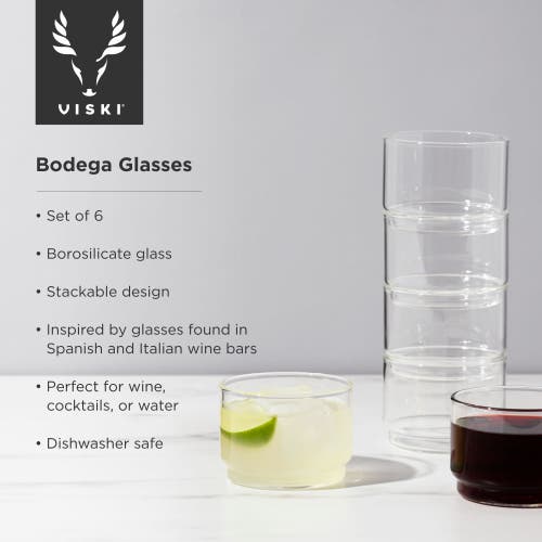 Viski Set Of 6 Bodega Glasses In Clear