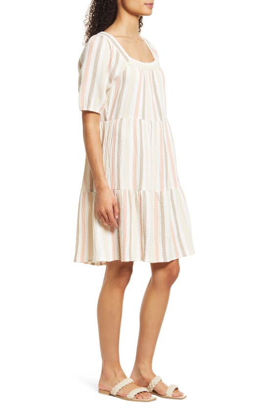 Shop C&c California C & C California Juliana Tiered Gauze Dress In Multi Desert Stripe