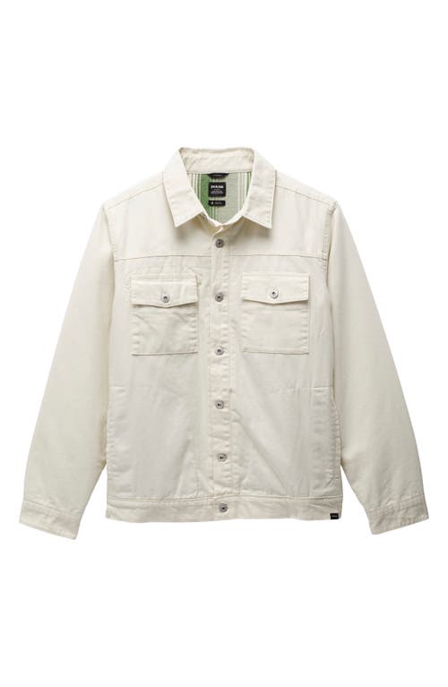 Prana Grover Flannel Lined Canvas Jacket In Chalk