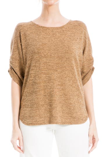 Max Studio Ruched Sleeve Top In Cork