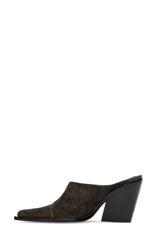 Black Suede Studio Noa Mule In Dark Brown