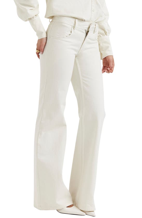 Shop House Of Cb Marli Wide Leg Jeans In Ivory