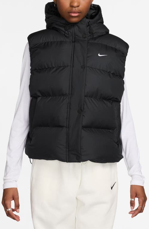 Nike Therma-fit Hooded Puffer Vest In Black/white