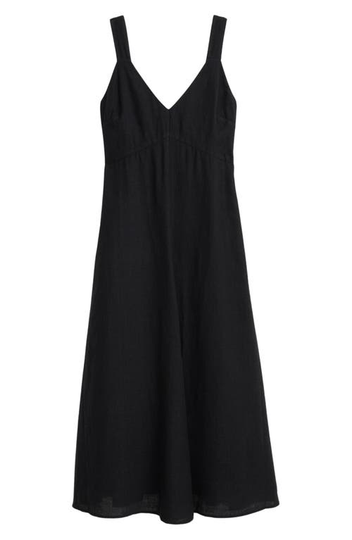 Shop Alex Mill Breanna Convertible Strap Linen Midi Dress In Black