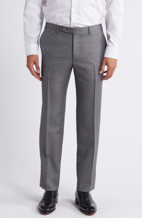 Shop Canali Siena Regular Fit Solid Wool Dress Pants In Light Grey