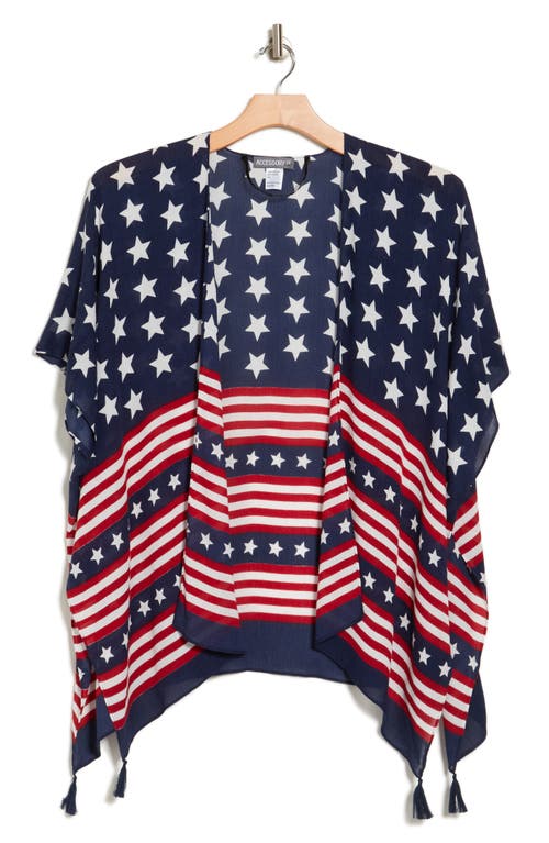 Shop Collection Xiix Stars & Stripes Tassel Short Duster In Navy Multi