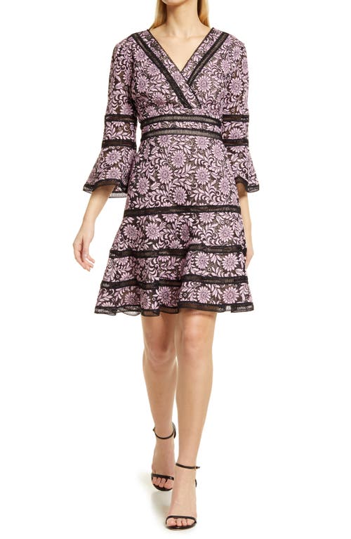 Shani Embroidered Lace Fit & Flare Cocktail Dress In Purple