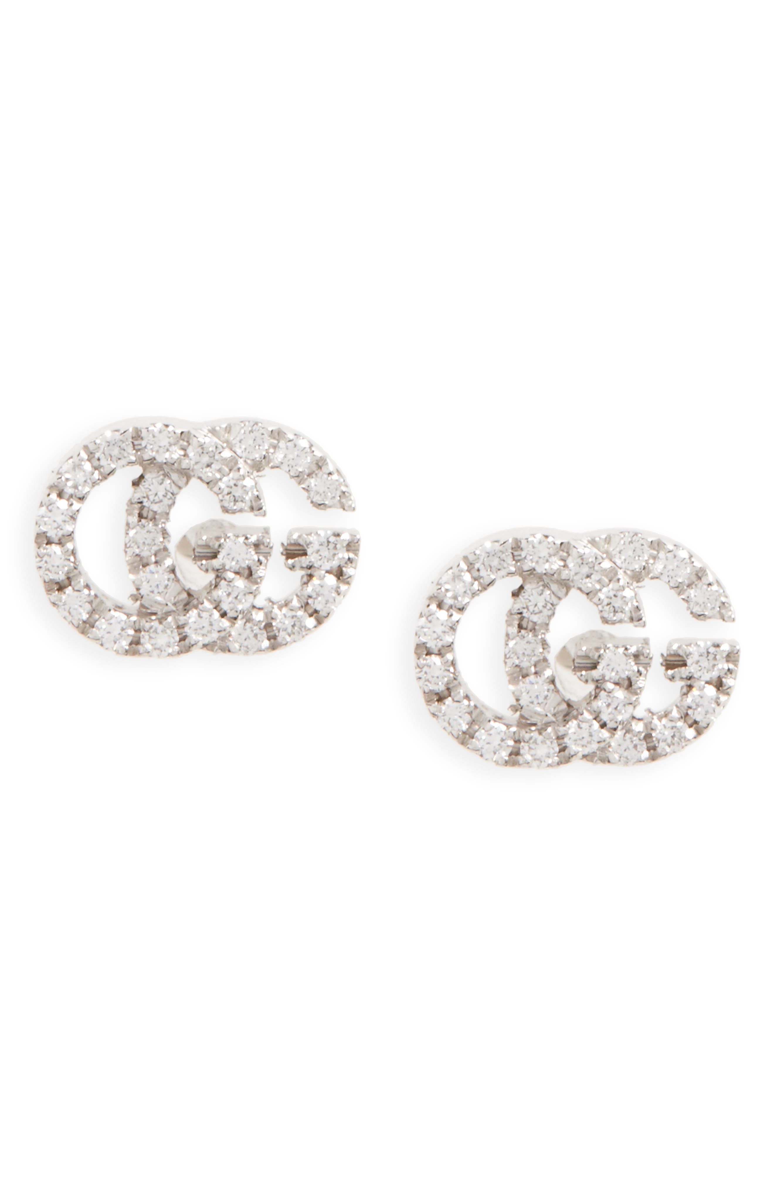 Gucci Double-G Diamond Stud Earrings 