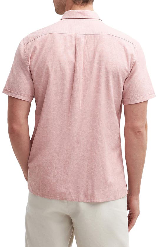 Shop Barbour Nelson Linen & Cotton Button-up Shirt In Pink Clay