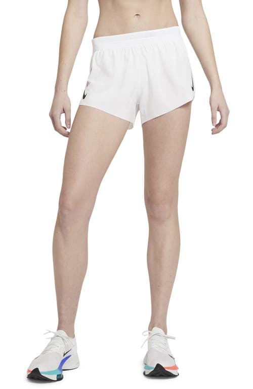 Nike AeroSwift Running Shorts in White/Black at Nordstrom, Size X-Large
