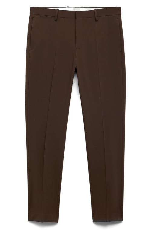 Mango Prince Of Wales Check Super Slim Fit Stretch Pants In Tobacco Brown