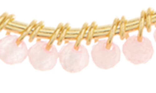 Shop Argento Vivo Sterling Silver Beaded Hoop Earrings In Gold/pink