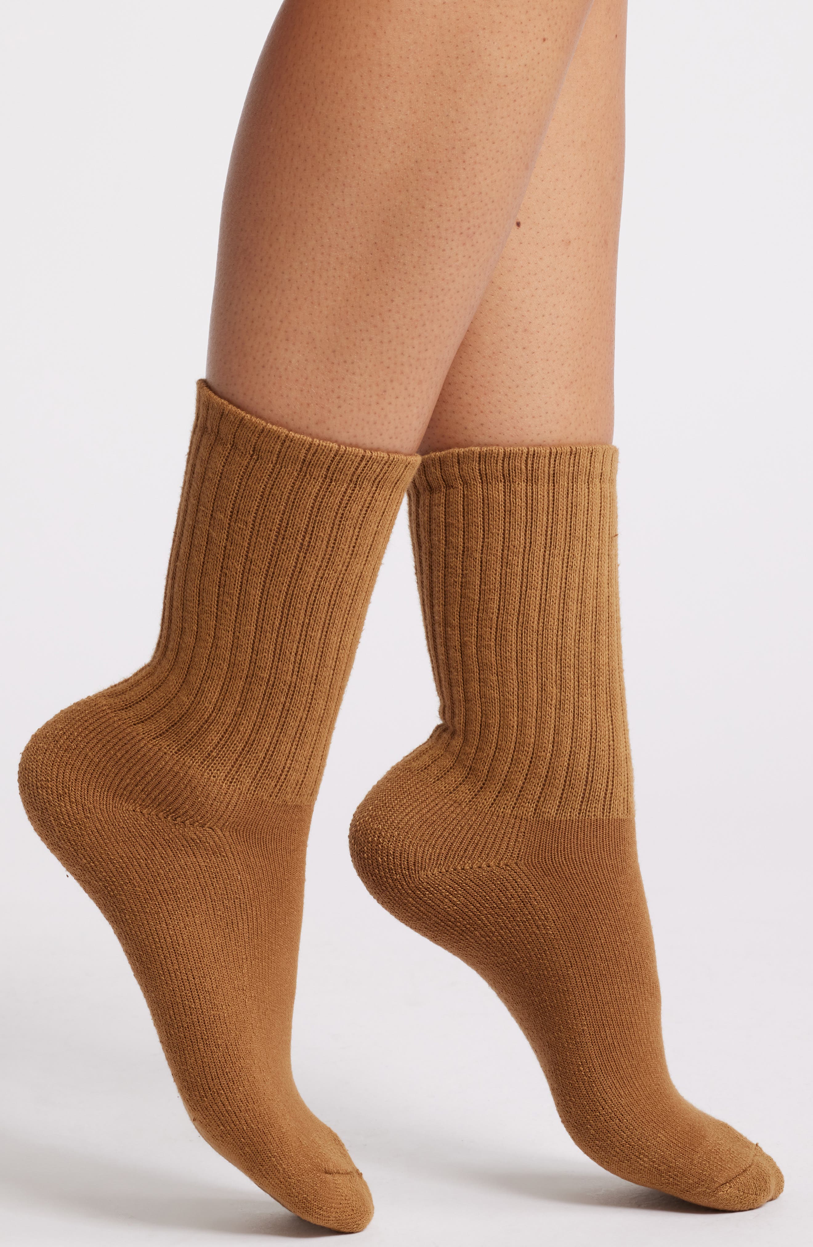 American Trench The Solids Quarter Crew Socks in Coyote 