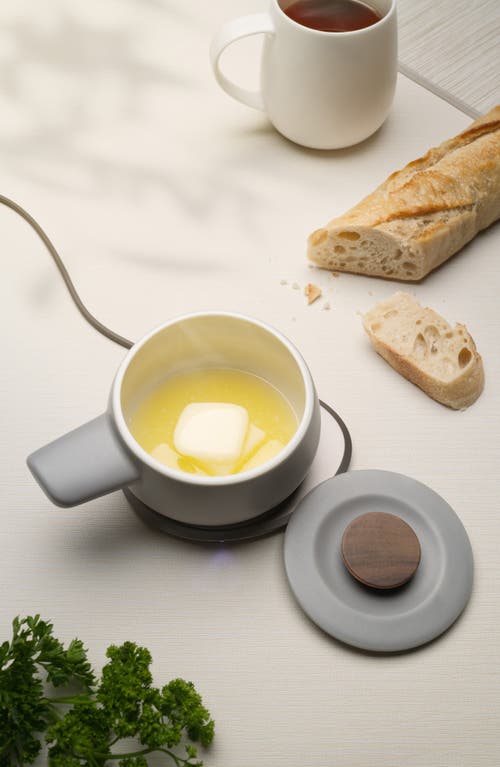 Ohom Fondi Self-heating Fondue Set In Soft Gray