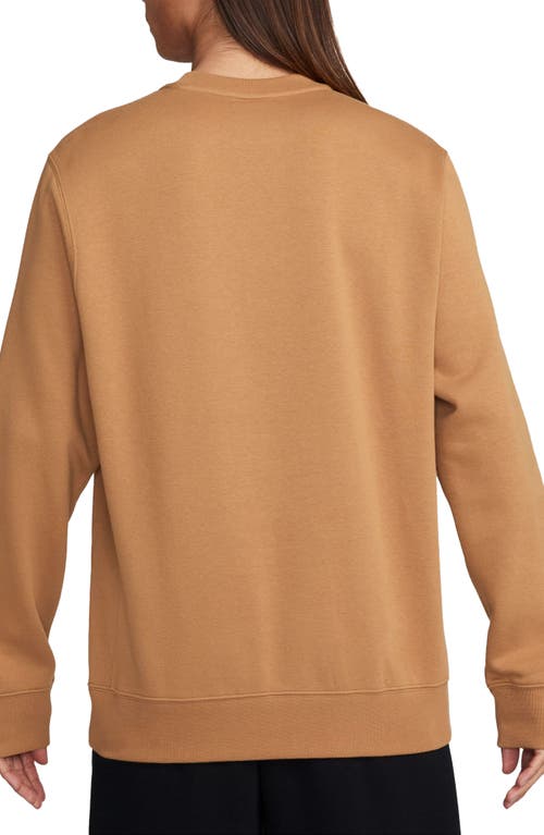 Shop Nike Club Crewneck Sweatshirt In Flax/white