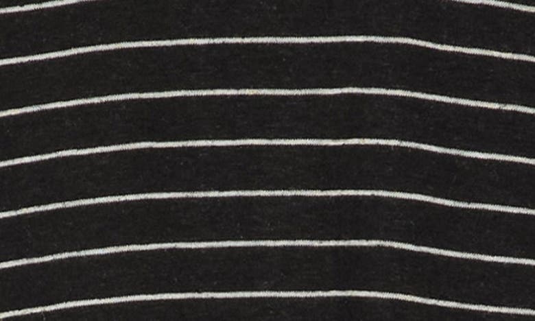 Shop Slate & Stone Stripe Linen Blend Slub T-shirt In Black White Stripe