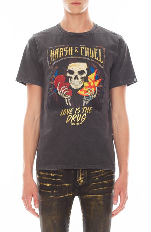 Cult of Individuality Harsh & Cruel Graphic T-Shirt Charcoal at Nordstrom,