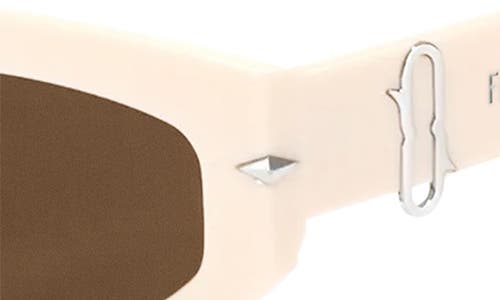 Fifth & Ninth Alexa 58mm Oval Polarized Sunglasses In Cream/brown