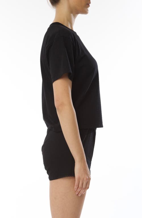Andine Holland Lace-trim French Terry Top In Black