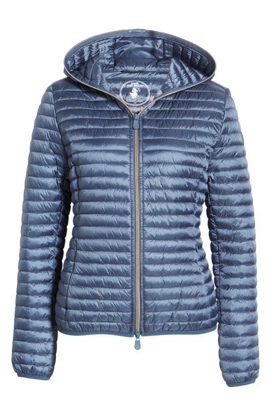 Save The Duck Alexa Short Hooded Puffer Jacket In Space Blue