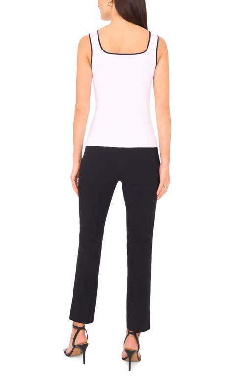 Halogenr Halogen(r) Piped Sweetheart Neck Sweater Tank Top In Bright White